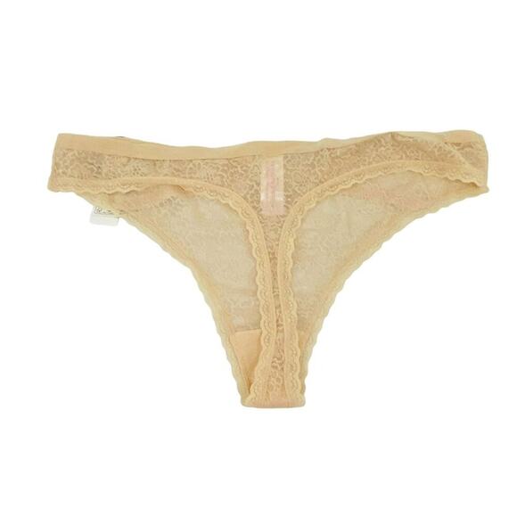 No Boundaries Women's Mock Split Lace Thong LT Cappuccino XXL NEW - Picture 5 of 5